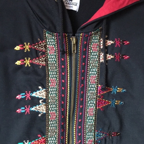 Back in The Saddle Embroidered Zip Hoodie Size Small - Picture 2 of 5